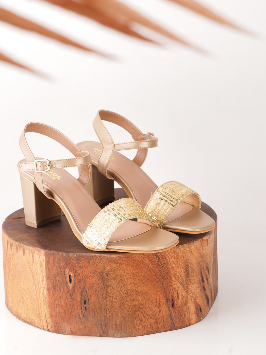 

Anouk Gold-Toned Embellished Block Heels