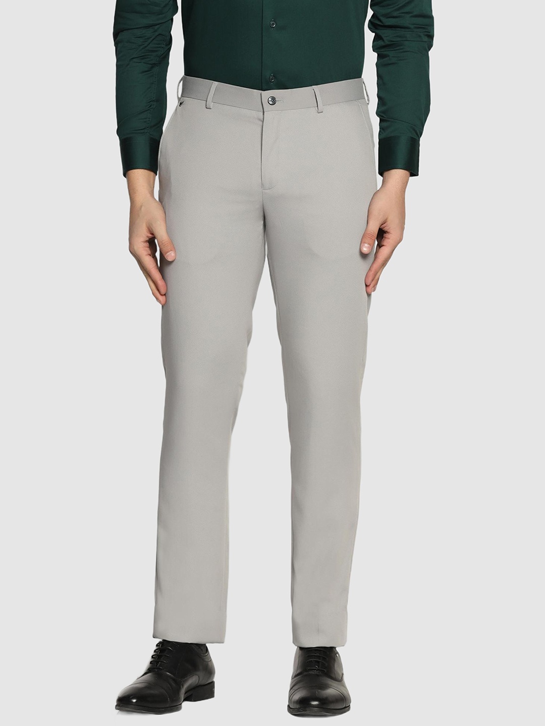 

Blackberrys Men Slim Fit Formal Trousers, Grey
