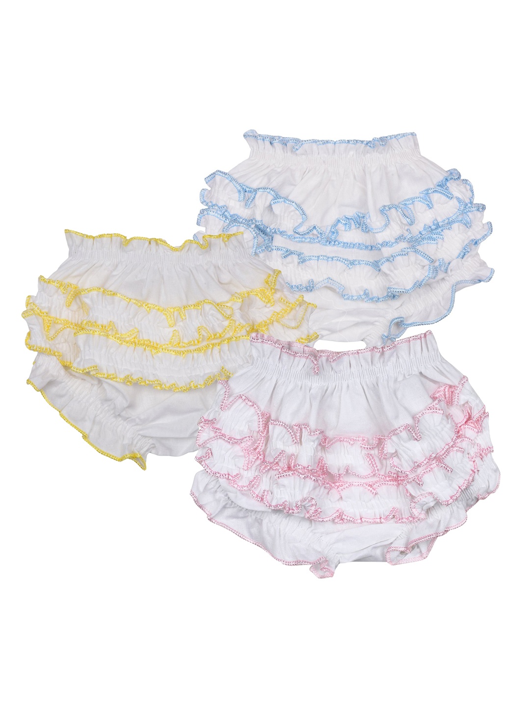 

Superminis Infant Girls Pack Of 3 Cotton Frills Boy Shorts Briefs 50014-SMCOBPWH-S, White