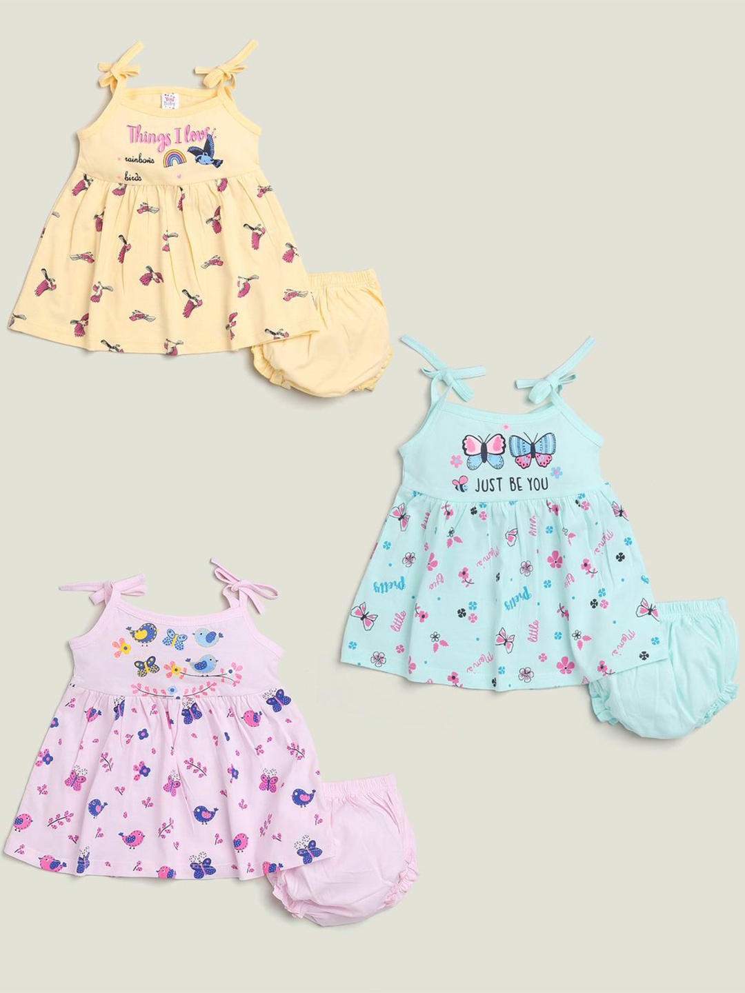 

Mars Infiniti Infants Pack of 3 Pure Cotton Dress & Briefs Set, Blue