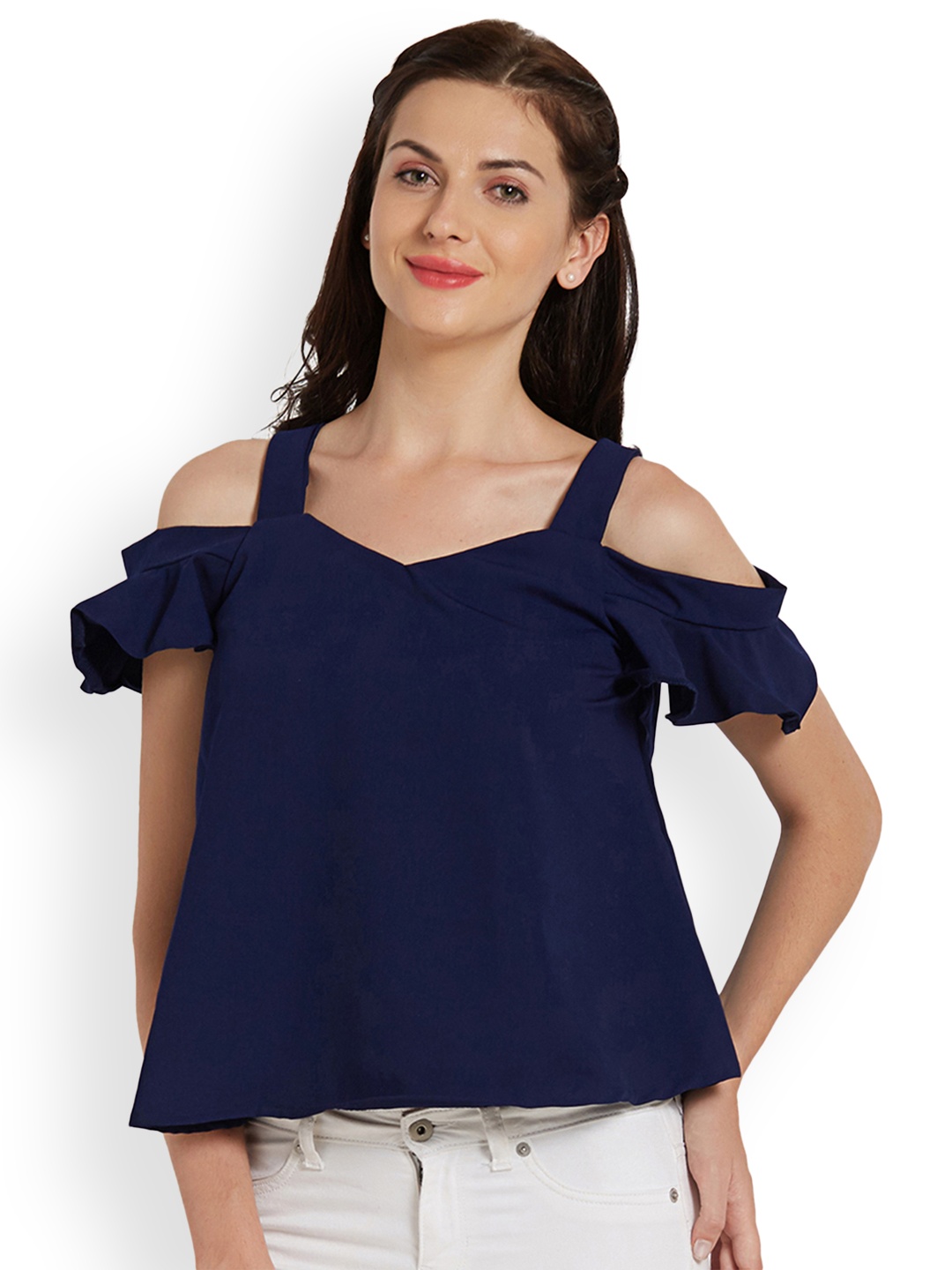 

Globus Women Navy Blue Solid Top
