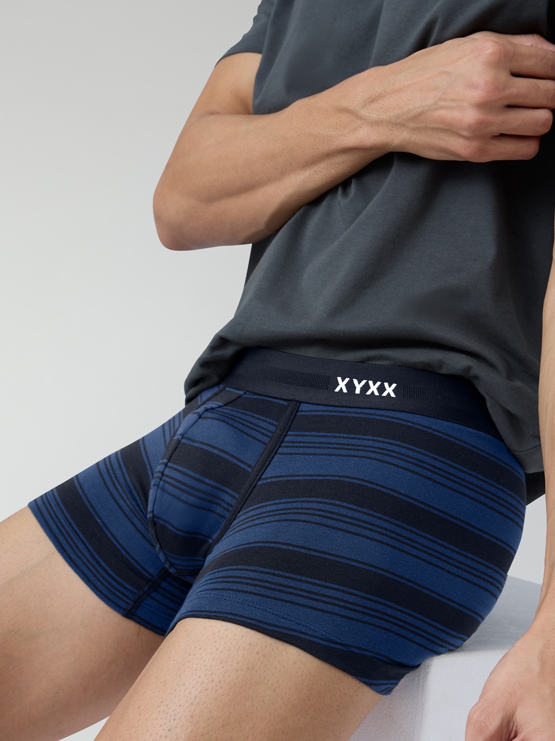 

XYXX Men Striped Streax Intellieaze Super Combed Cotton Trunk XYTRNK146, Blue