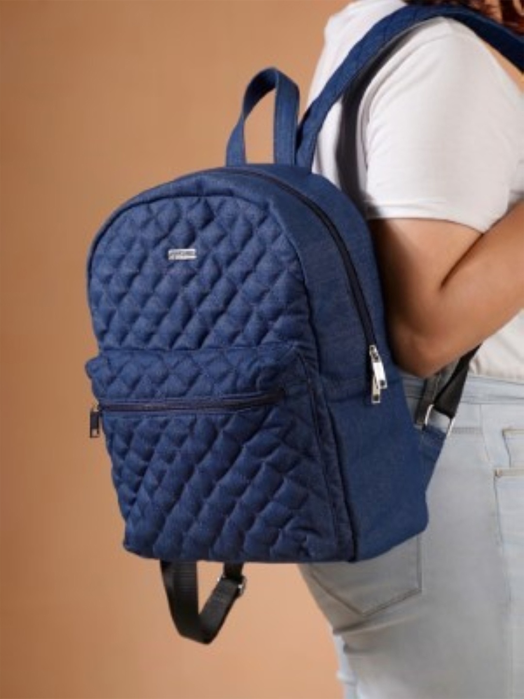 

Nestasia Quilted Geometric Backpack, Blue