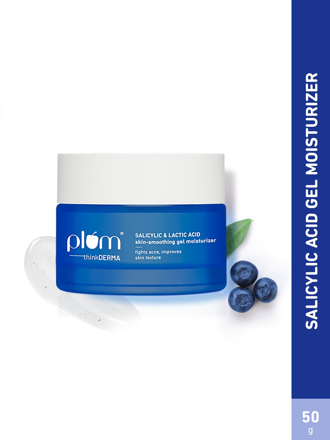 

Plum Thinkderma Salicylic & Lactic Acid Gel Moisturizer 50g, Blue
