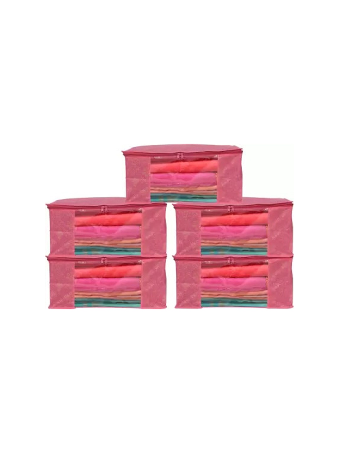 

Perpetual Pink 5 Pieces Printed Saree Organisers