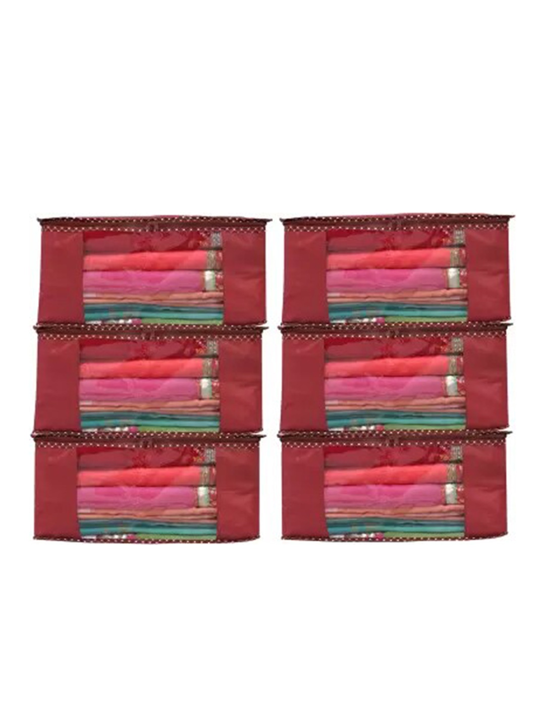 

Perpetual Maroon 6 Pieces Printed Saree Organisers