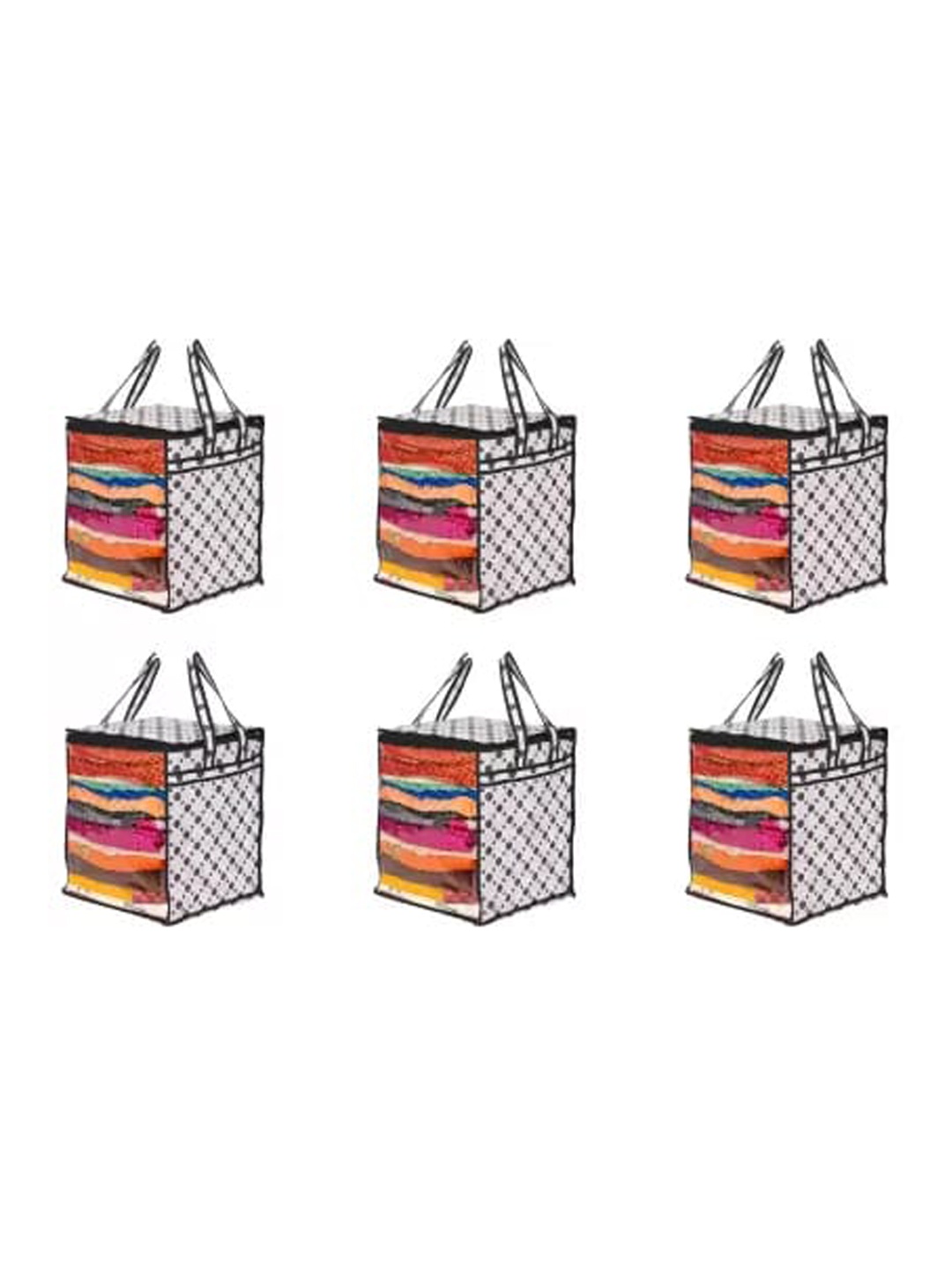 

Perpetual White & Black 6 Pieces White Printed Saree Organisers