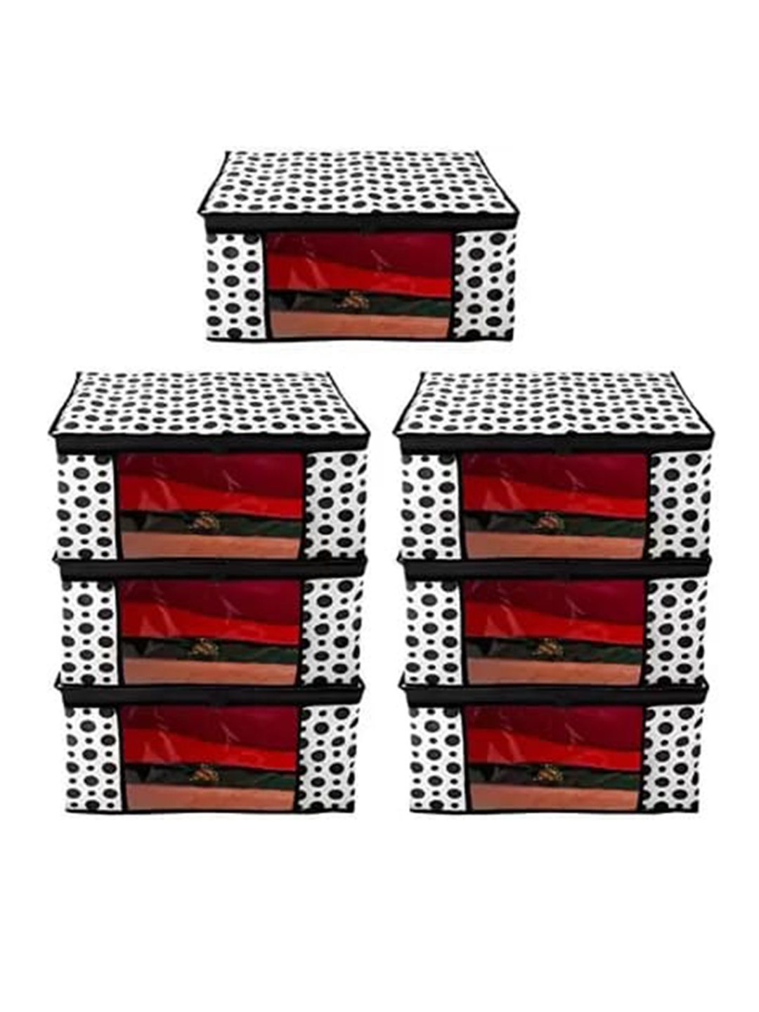 

Perpetual White & Black 7 Pieces Printed Saree Organisers