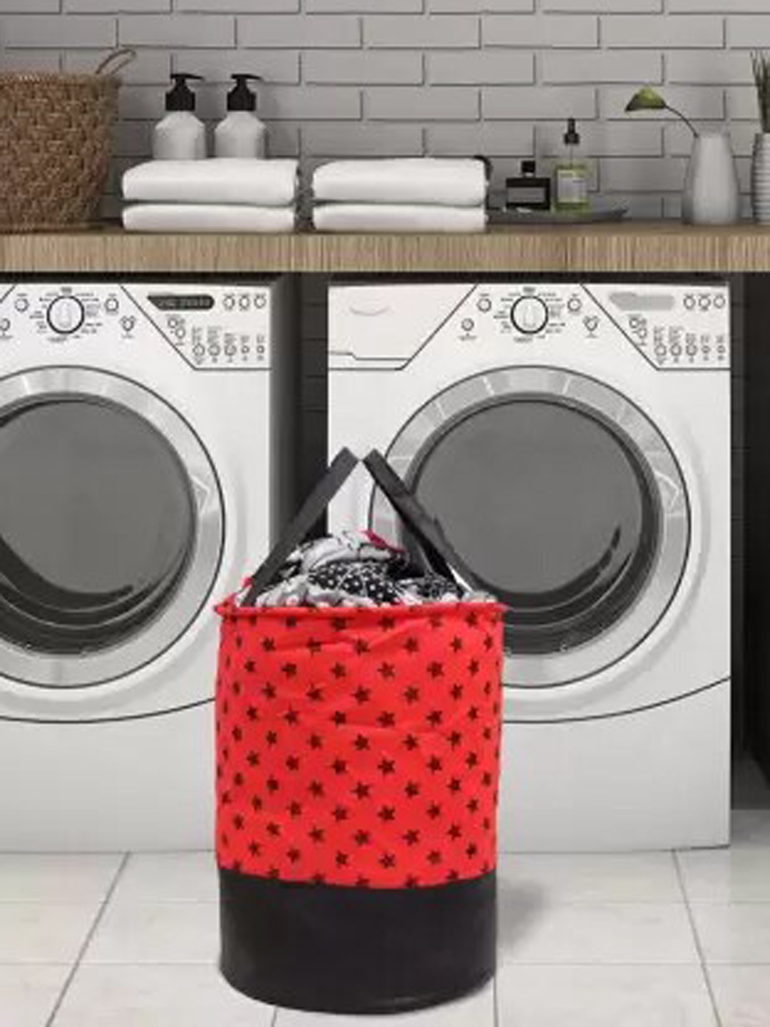 

Perpetual Red & Black 2 Pieces Printed Laundry Bags