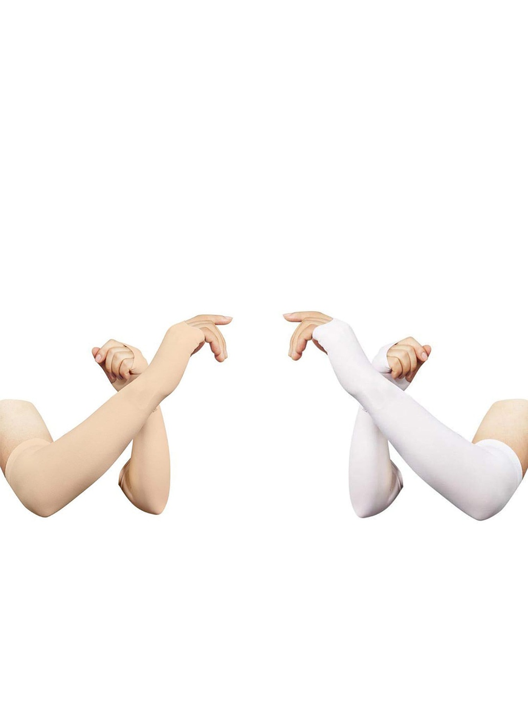 

Aadikart Pack of 2 Rotection Cooling Arm Elasticitic Sleeves Gloves, White