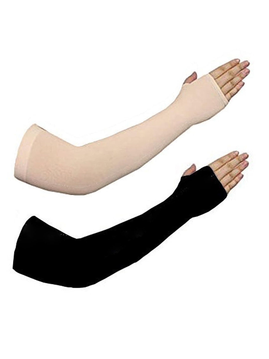 

Aadikart Pack of 2 Rotection Cooling Arm Elasticitic Sleeves Gloves, Beige