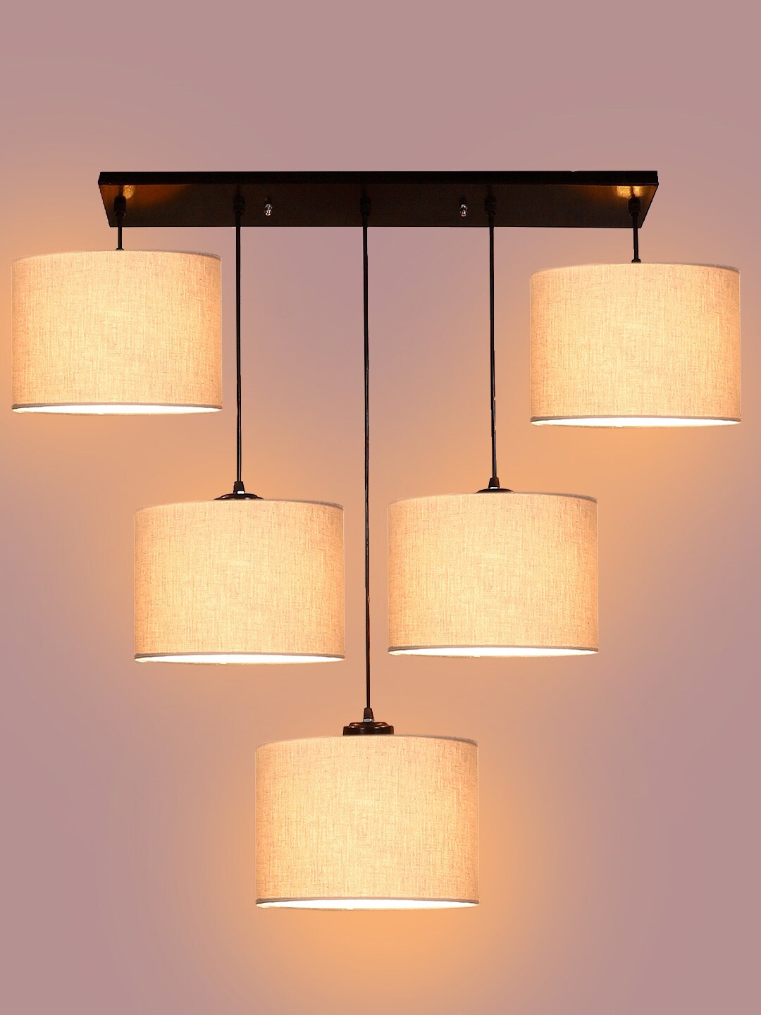 

Devansh Orange Quintuple Hanging Pendant Lamp, Grey