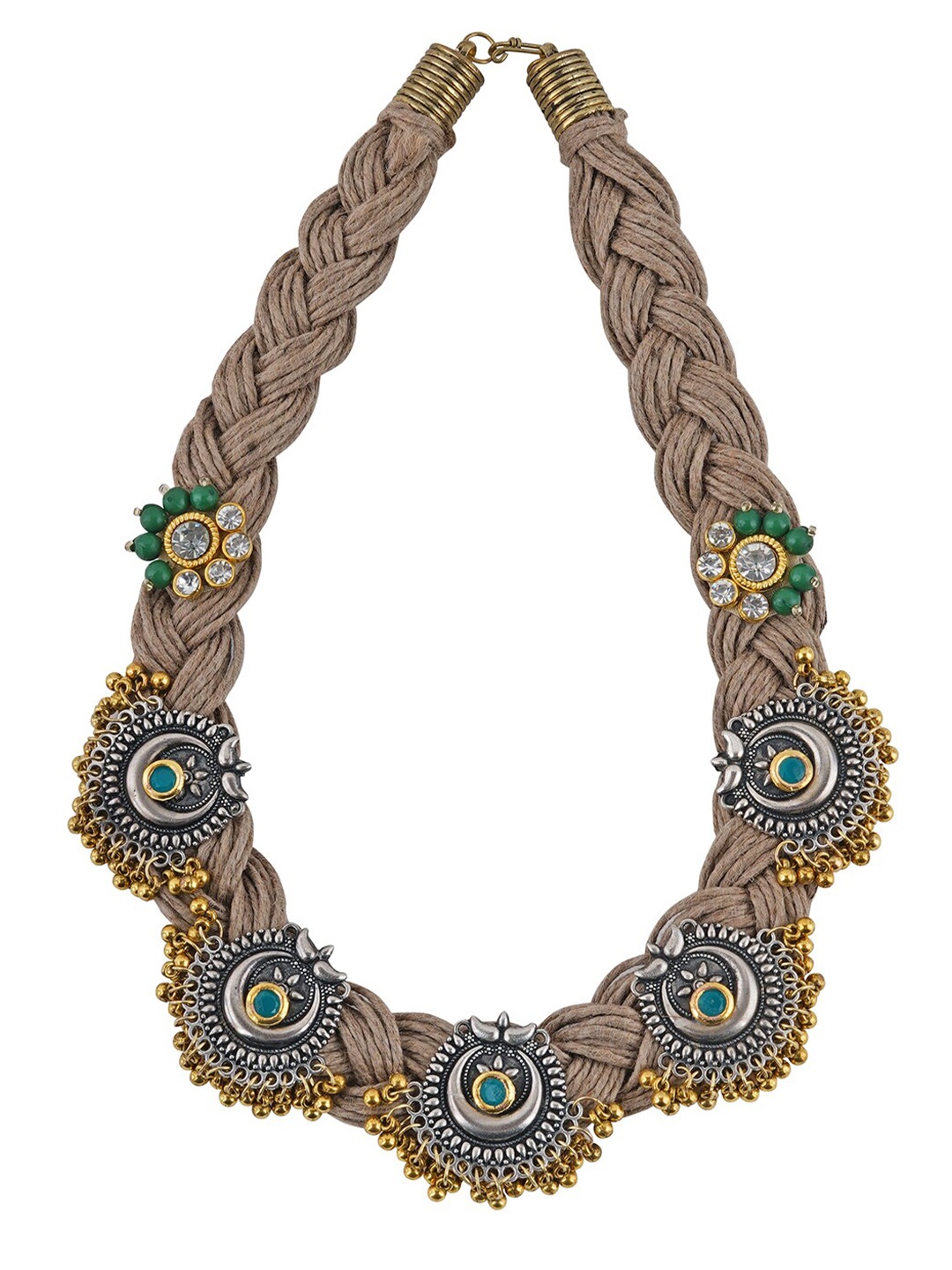 

TEEJH Silver-Plated Oxidised Necklace