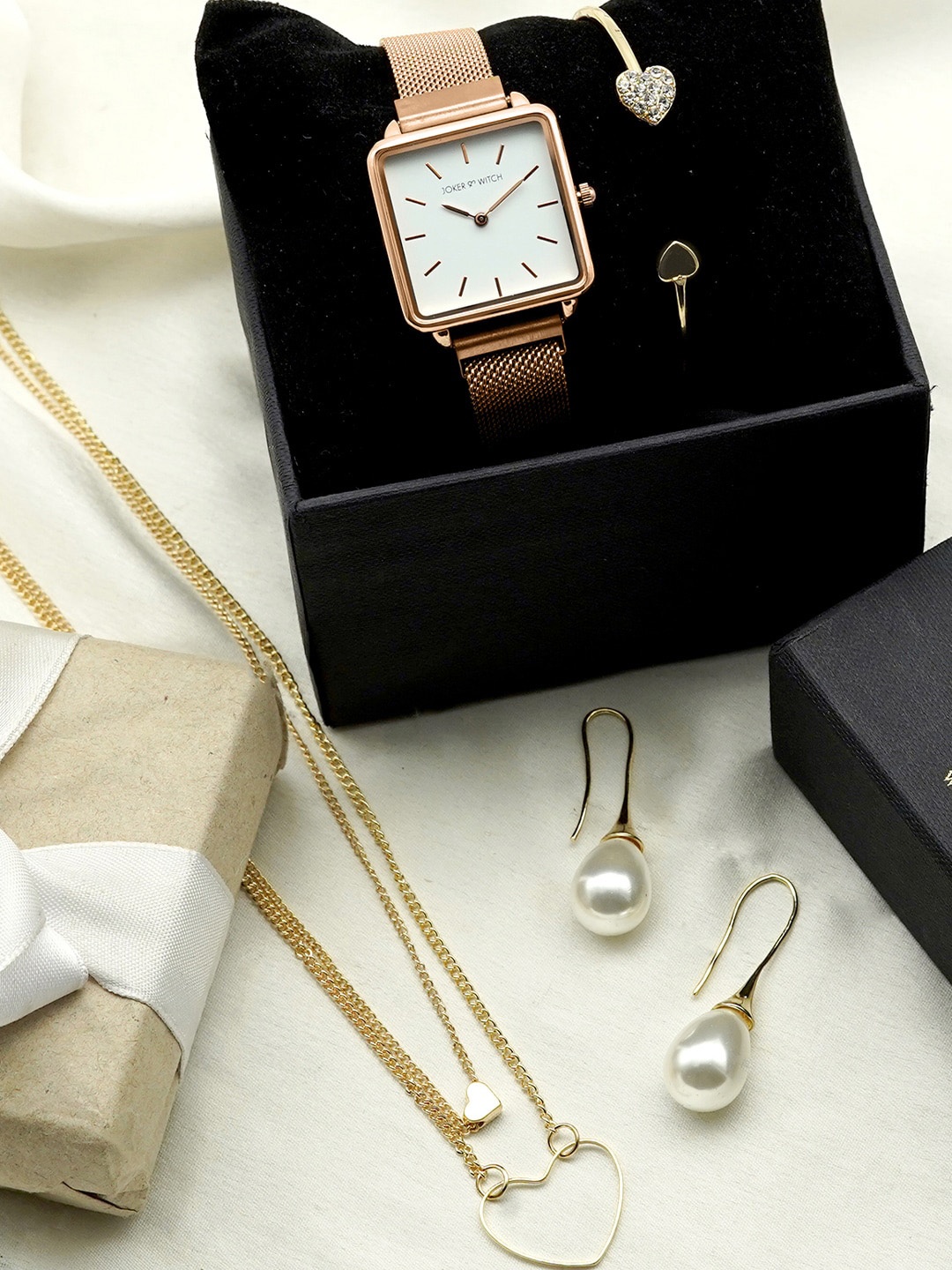 

JOKER & WITCH Women Watch Gift Set, White