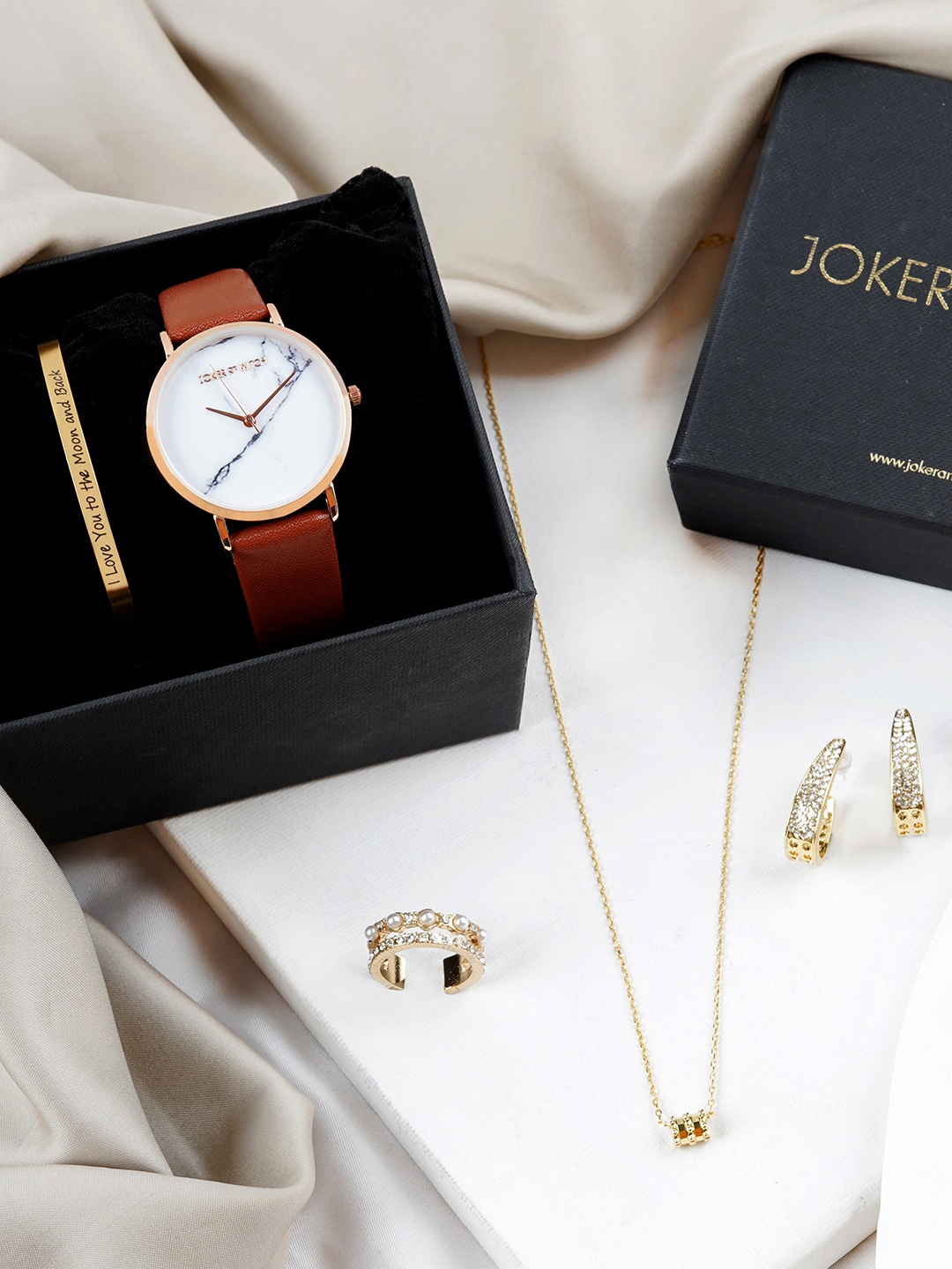 

JOKER & WITCH Women Shore Love Stack Watch Gift Set, Gold