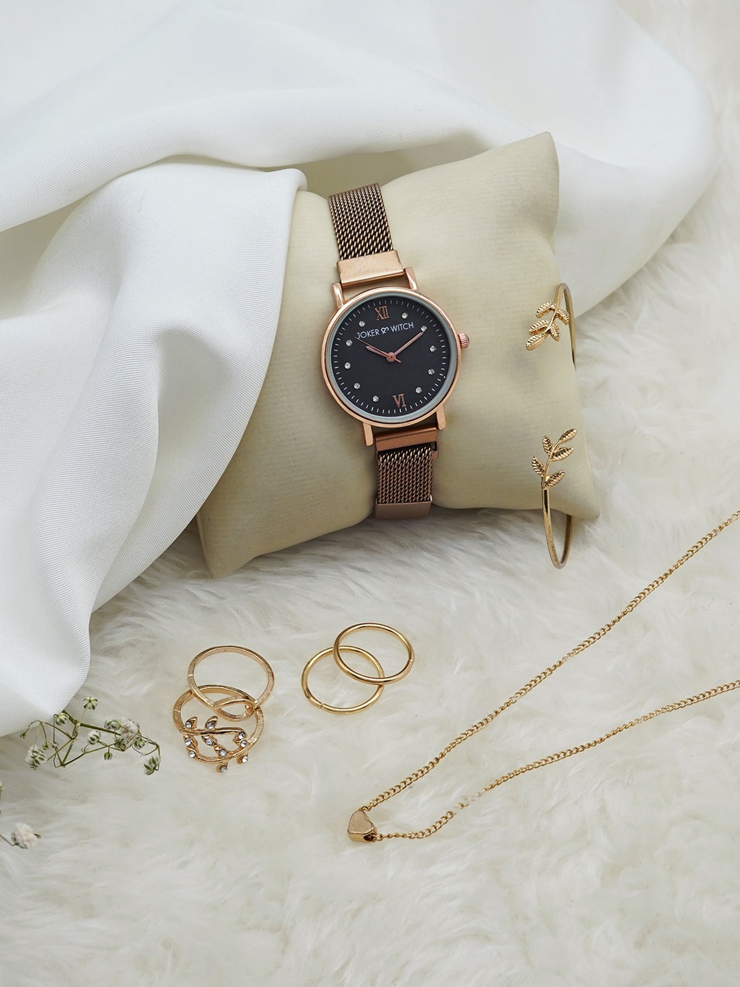 

JOKER & WITCH Women Watch Gift Set JWLS350, Rose gold