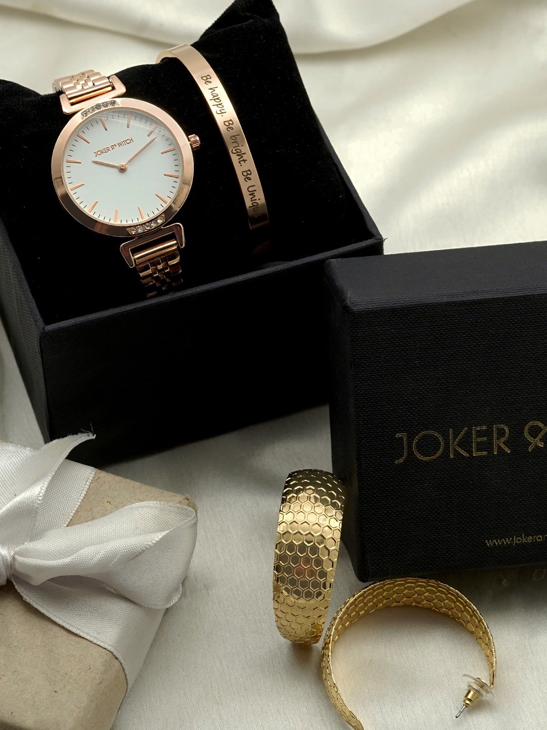 

JOKER & WITCH Women Watch Gift Set JWLS215, Rose gold