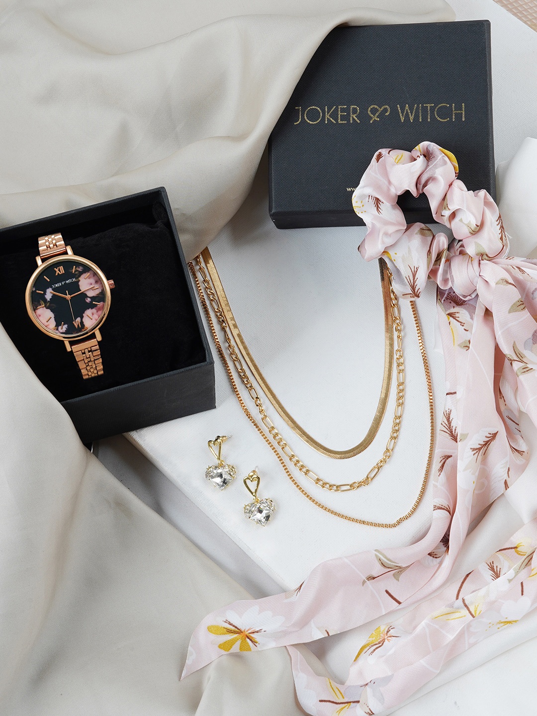 

JOKER & WITCH Women Watch Gift Set JWLS541, Rose gold