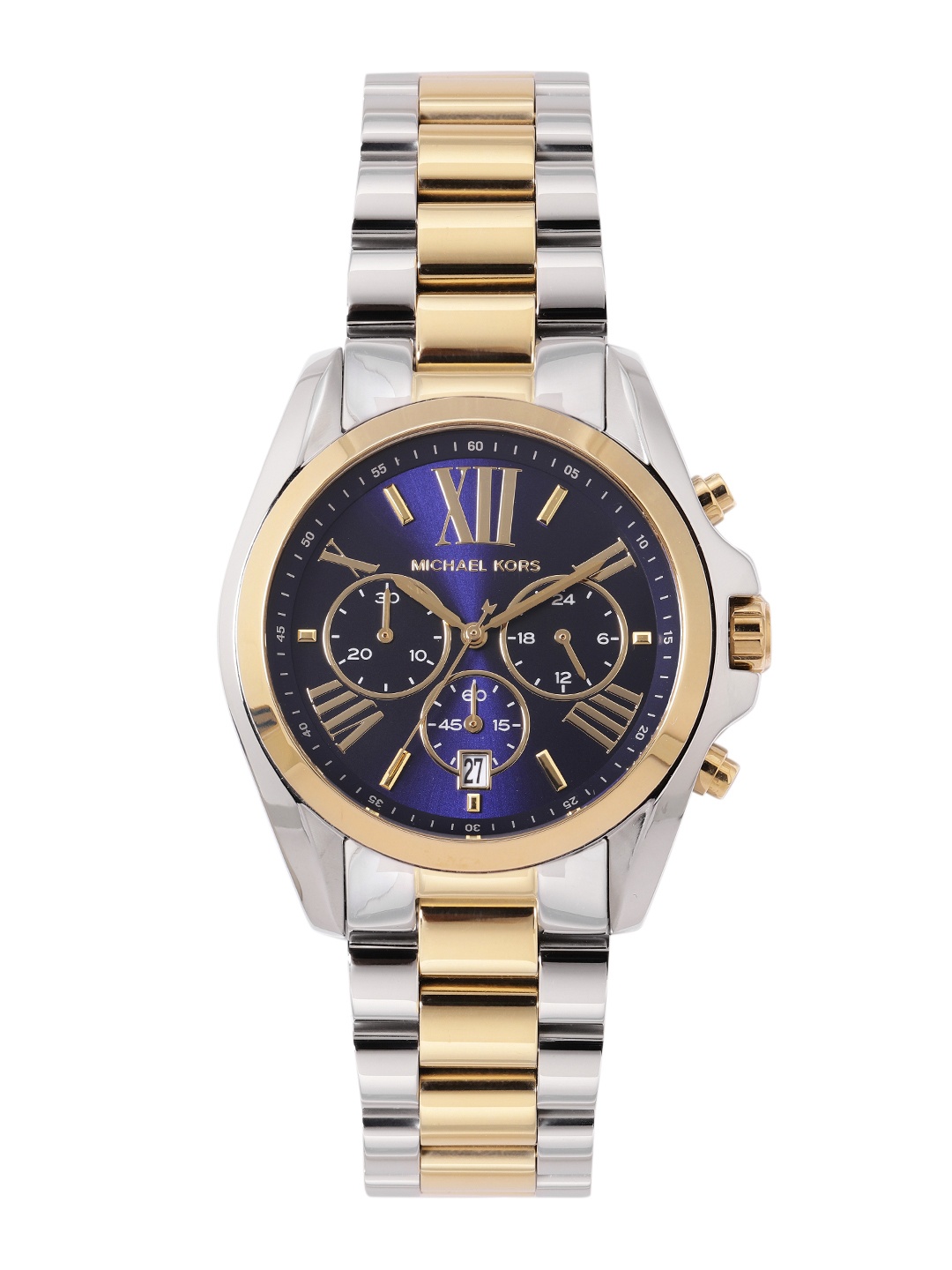 

Michael Kors Women Bradshaw Two Tone Bracelet Analogue Watch MK5976-Multi, Navy blue
