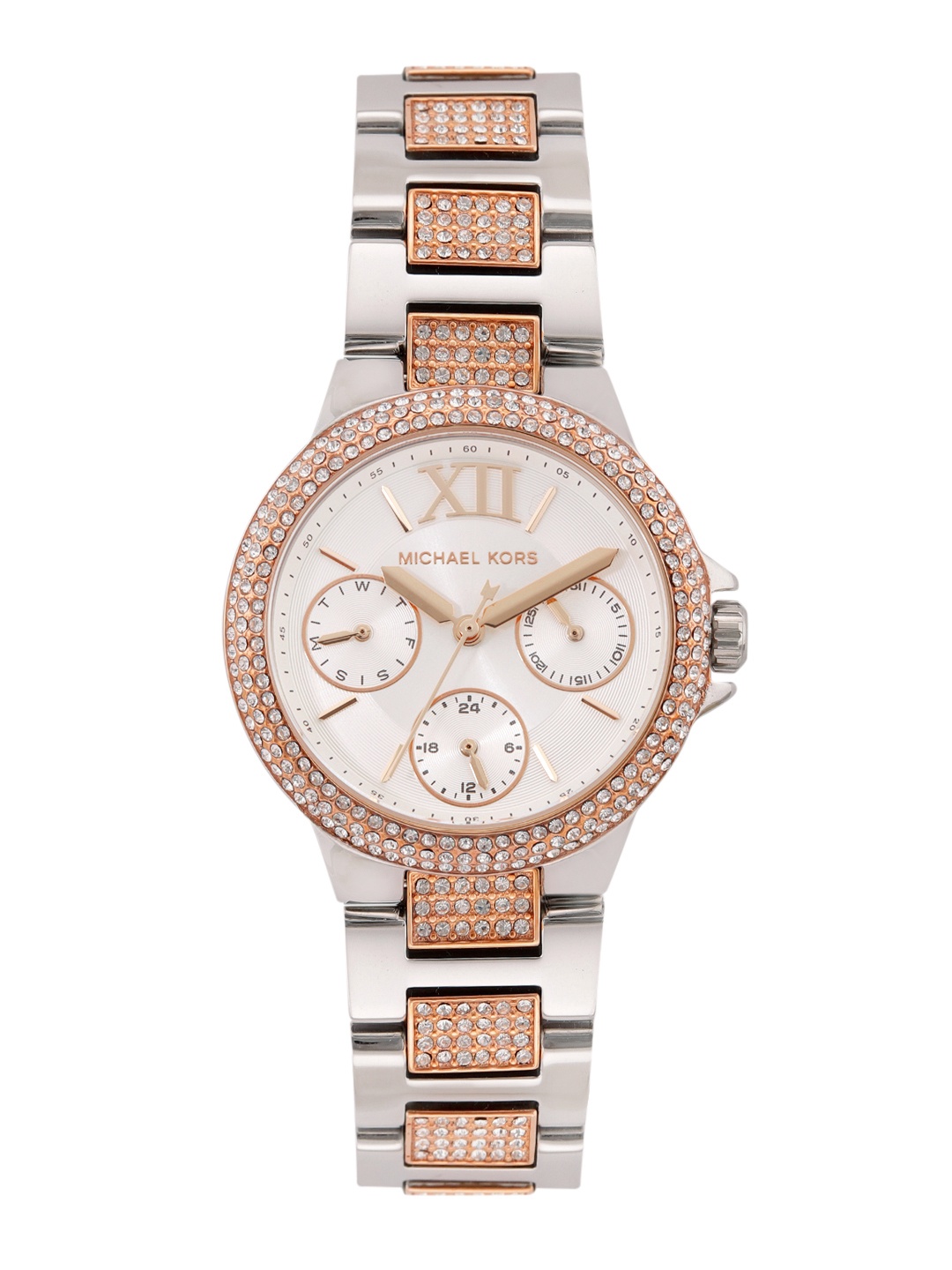 

Michael Kors Women Camille Embellished Analogue Watch MK6846, Silver