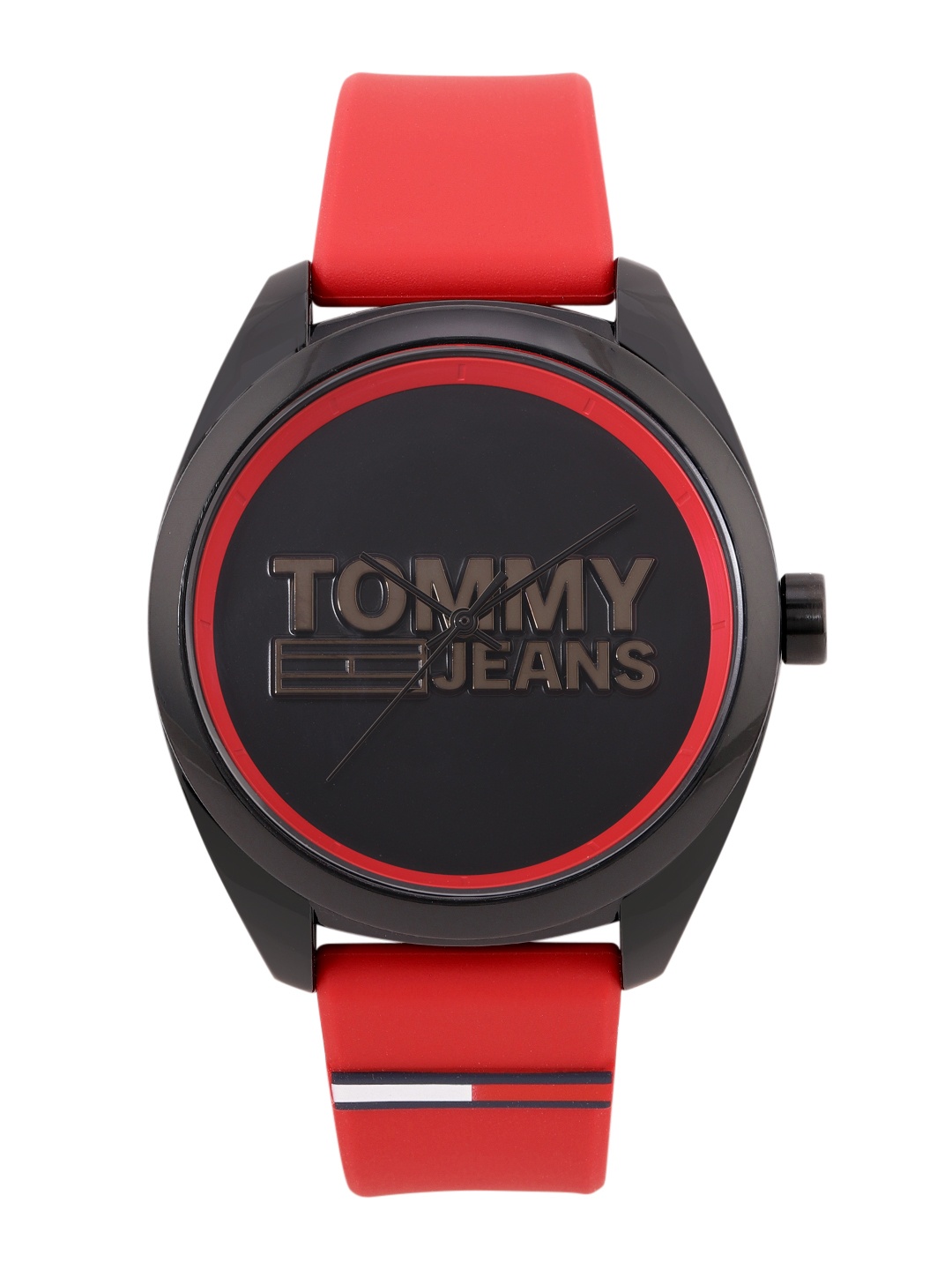 

Tommy Hilfiger Men Brand Logo Textured Analogue Watch NETH1791929W, Black