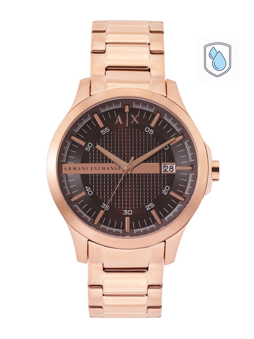 

Armani Exchange Men Bracelet Style Analogue Watch AX2449-Rose Gold, Black