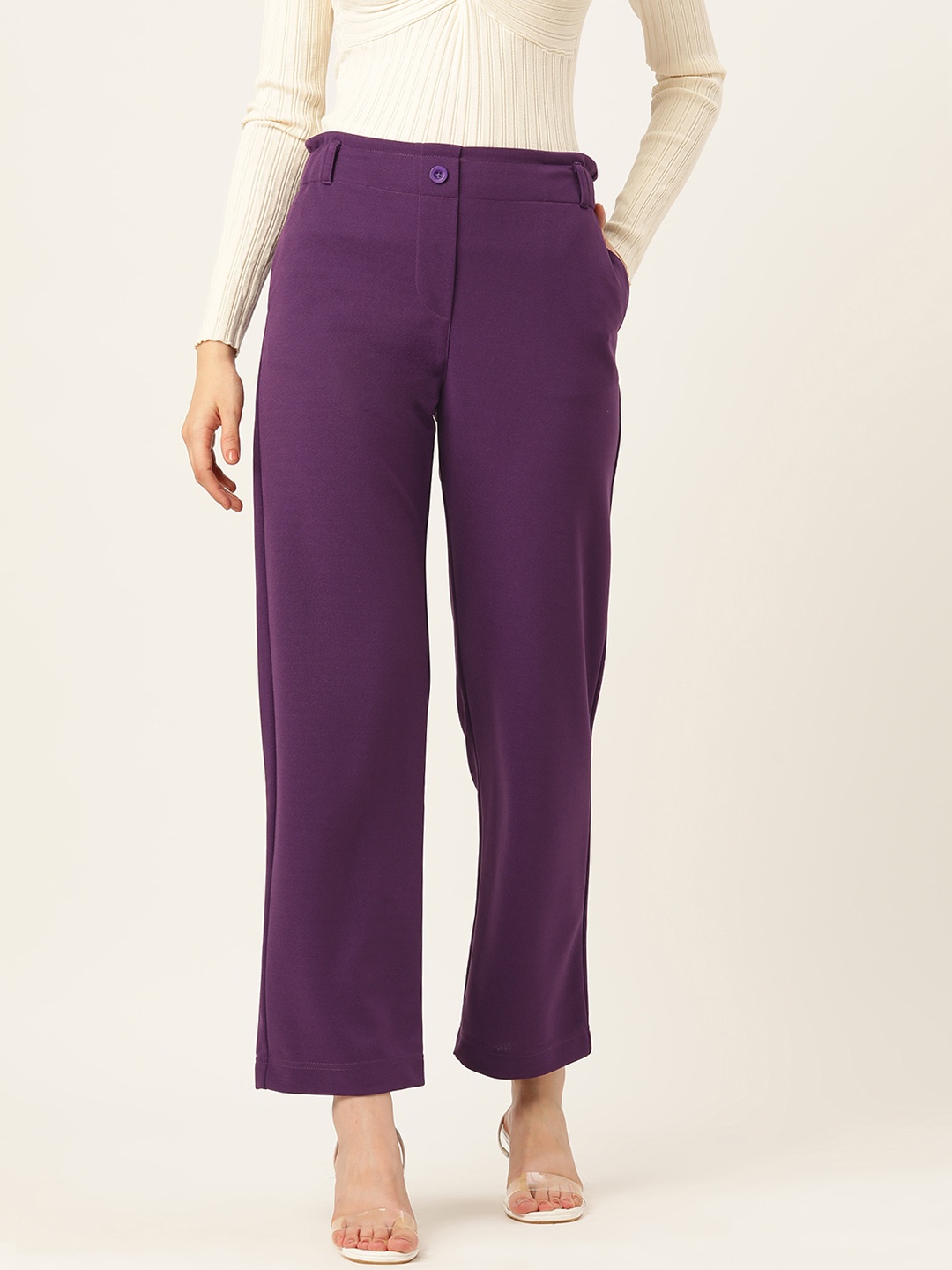 

DressBerry Women Regular Fit Trousers, Purple