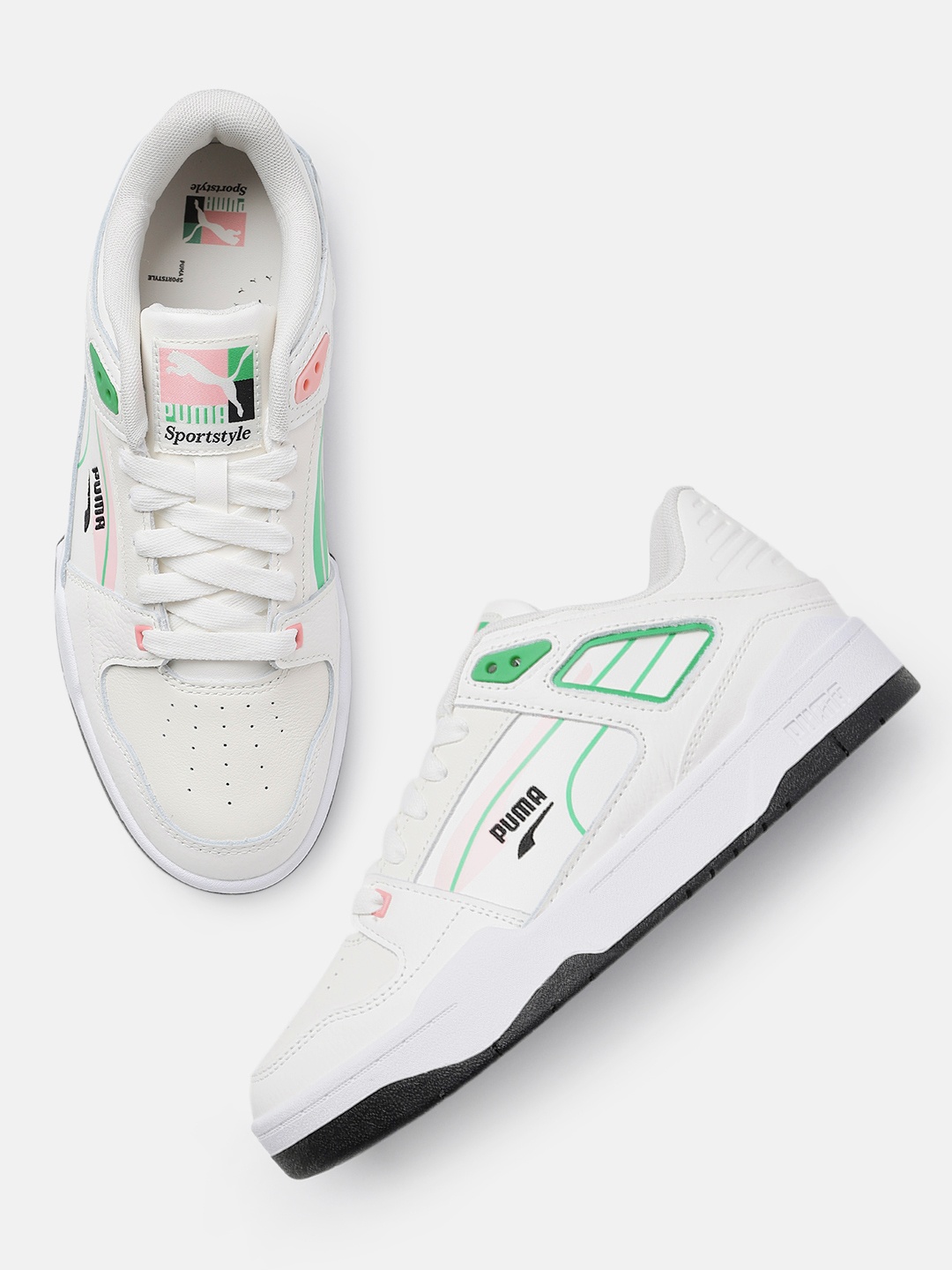 

Puma Unisex Slipstream Brand Love Perforations Leather Sneakers, White