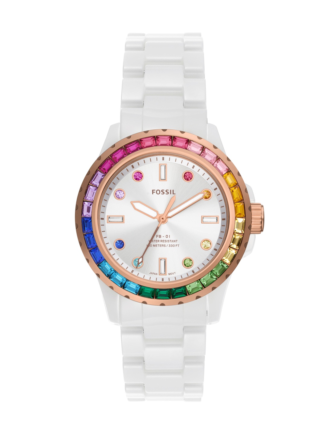 

Fossil Women Embellished Analogue Watch CE1129, Silver