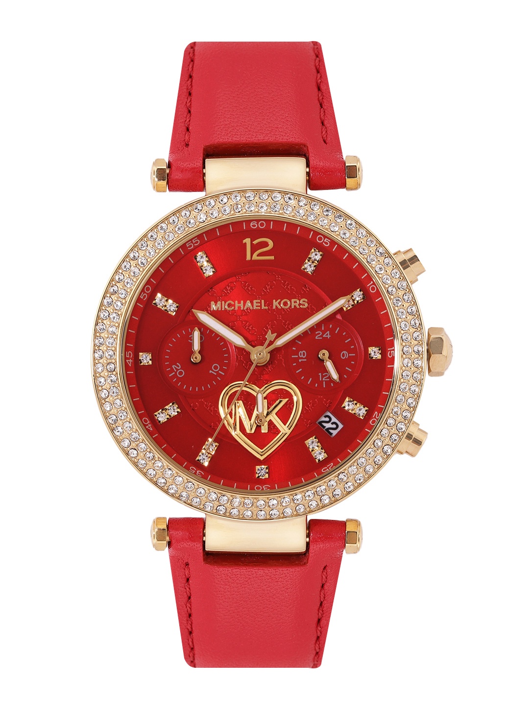 

Michael Kors Women Embellished Analogue Watch MK2992, Red