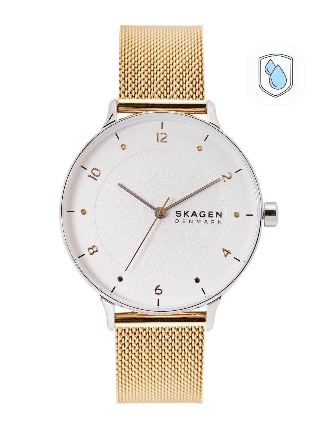 

SKAGEN Women RIIS Bracelet Style Analogue Watch SKW3092-Gold, White