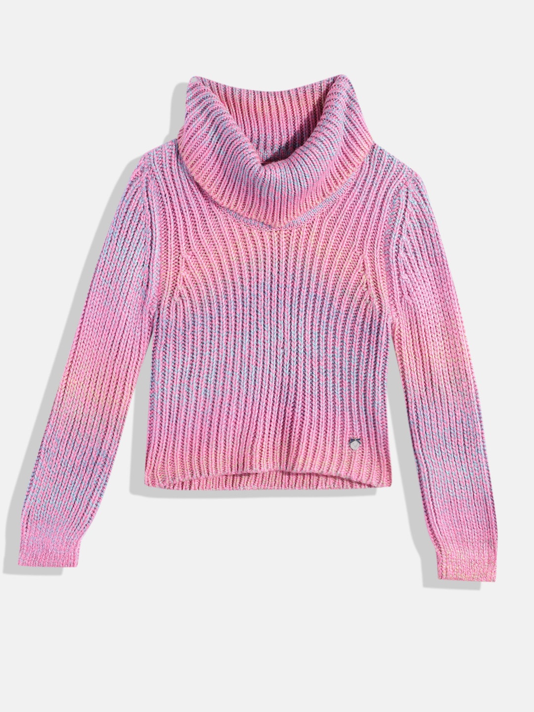 

Allen Solly Junior Girls Ribbed Pullover with Fuzzy Detail, Multi