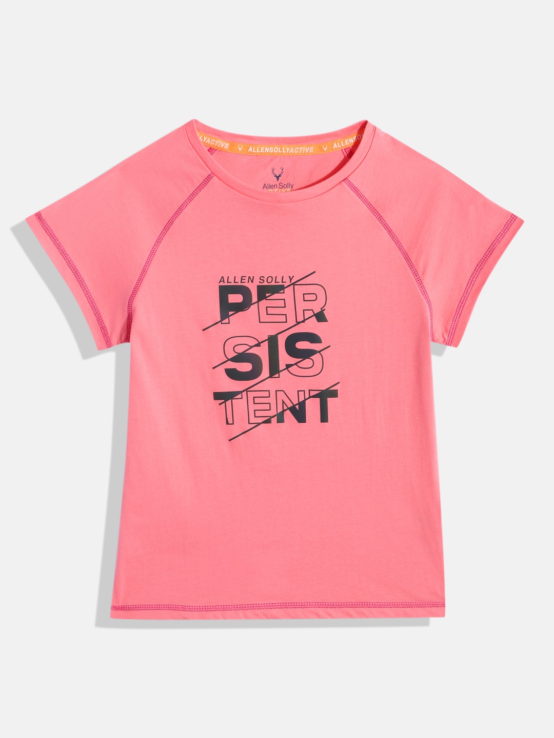 

Allen Solly Junior Girls Typography Printed Pure Cotton T-shirt, Pink