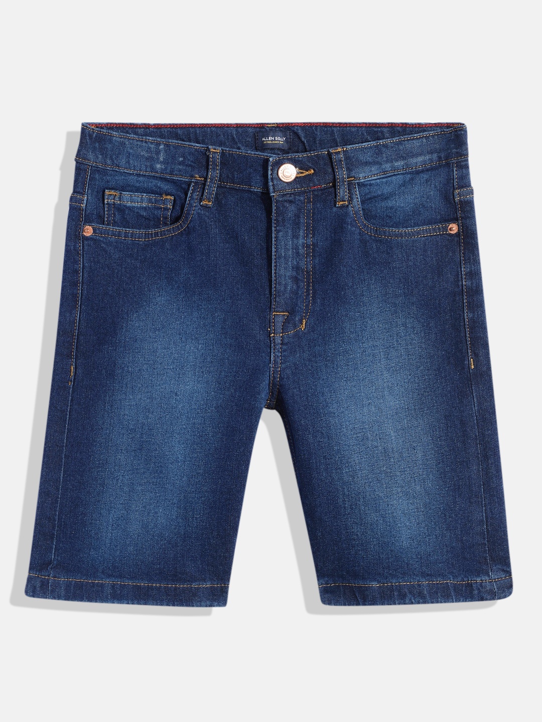 Allen Solly Junior Boys Solid Denim Shorts, Blue