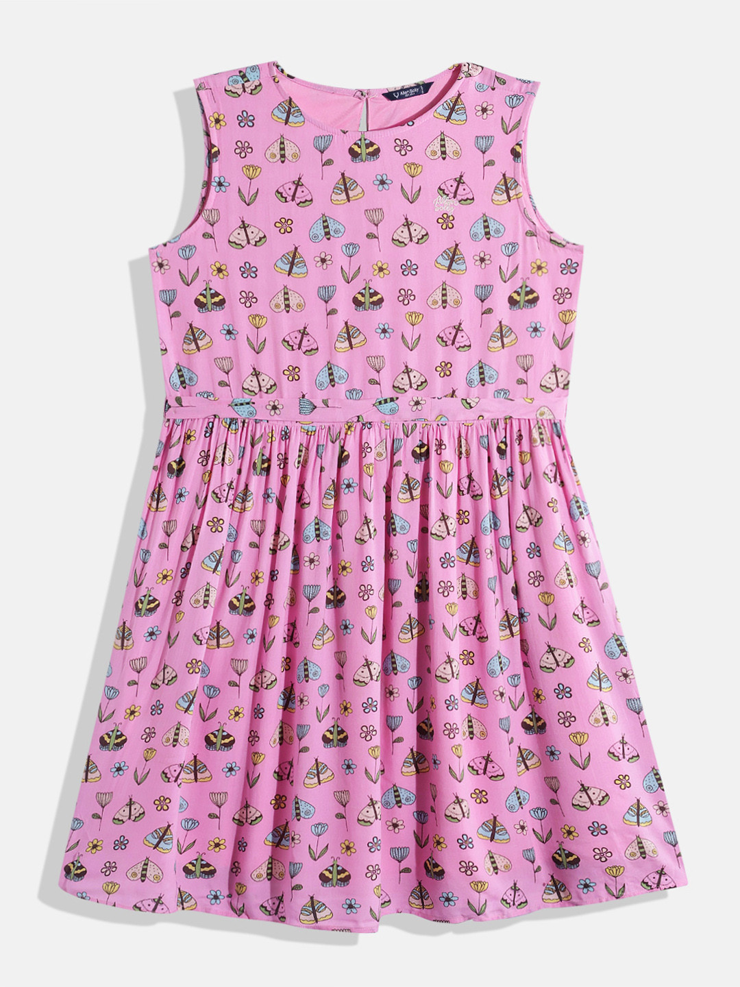 

Allen Solly Junior Girls Conversational Printed A-Line Dress, Pink