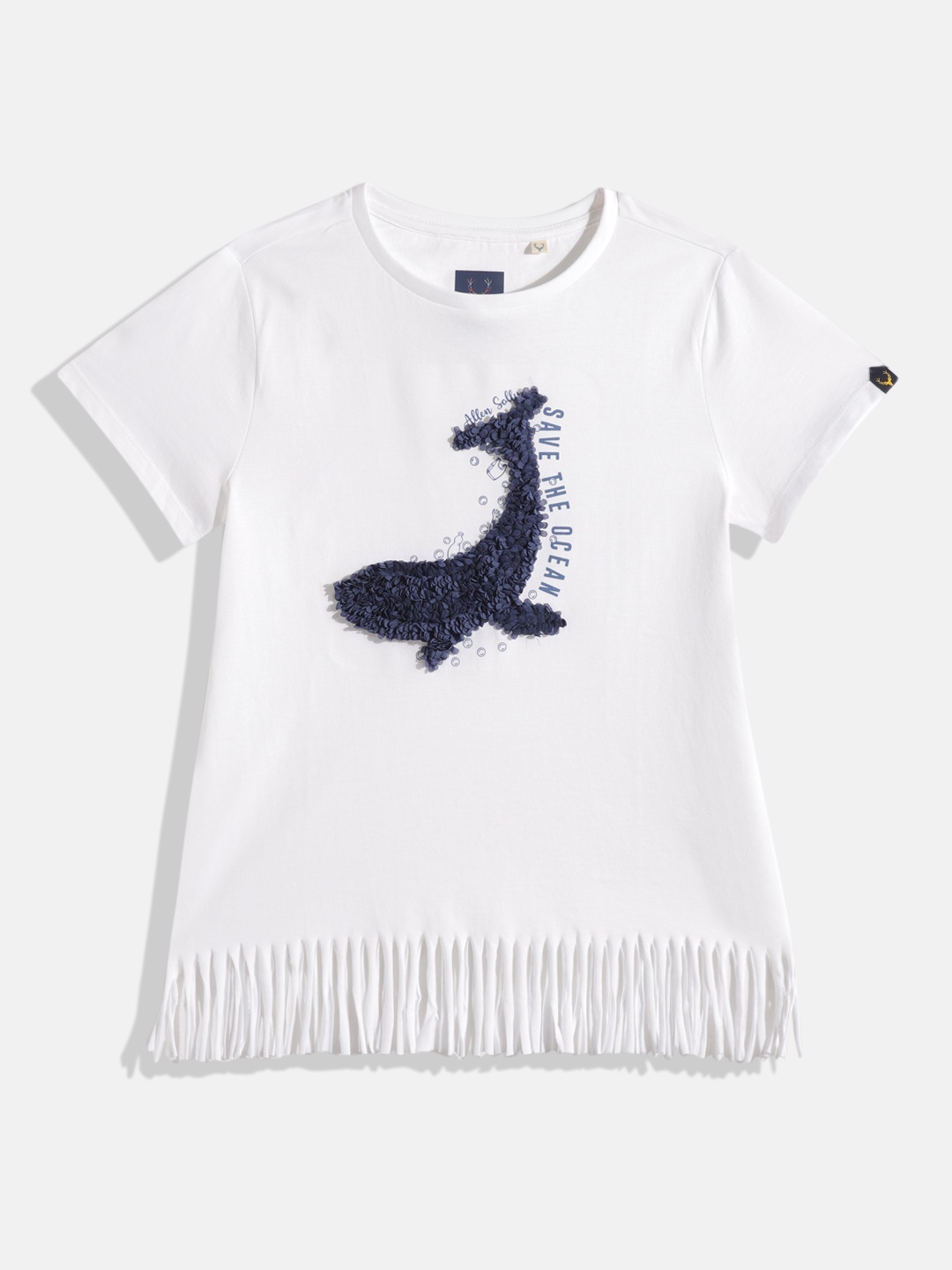 

Allen Solly Junior Girls Self Design Pure Cotton Top, White