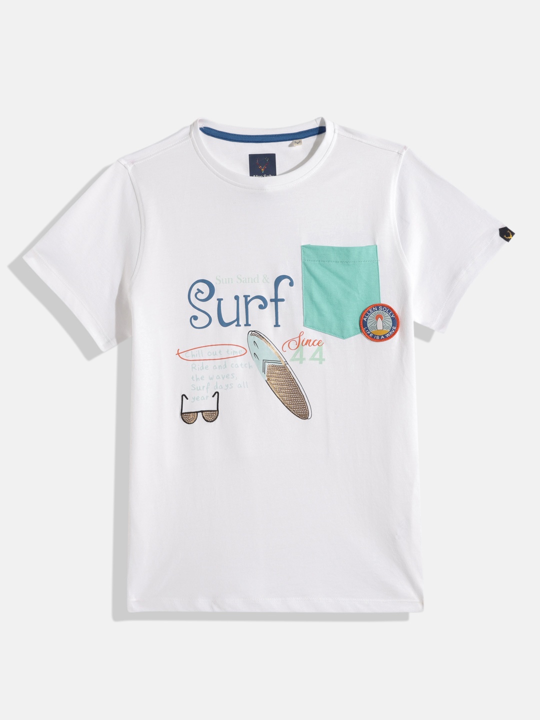 

Allen Solly Junior Boys Printed Pure Cotton T-shirt, White