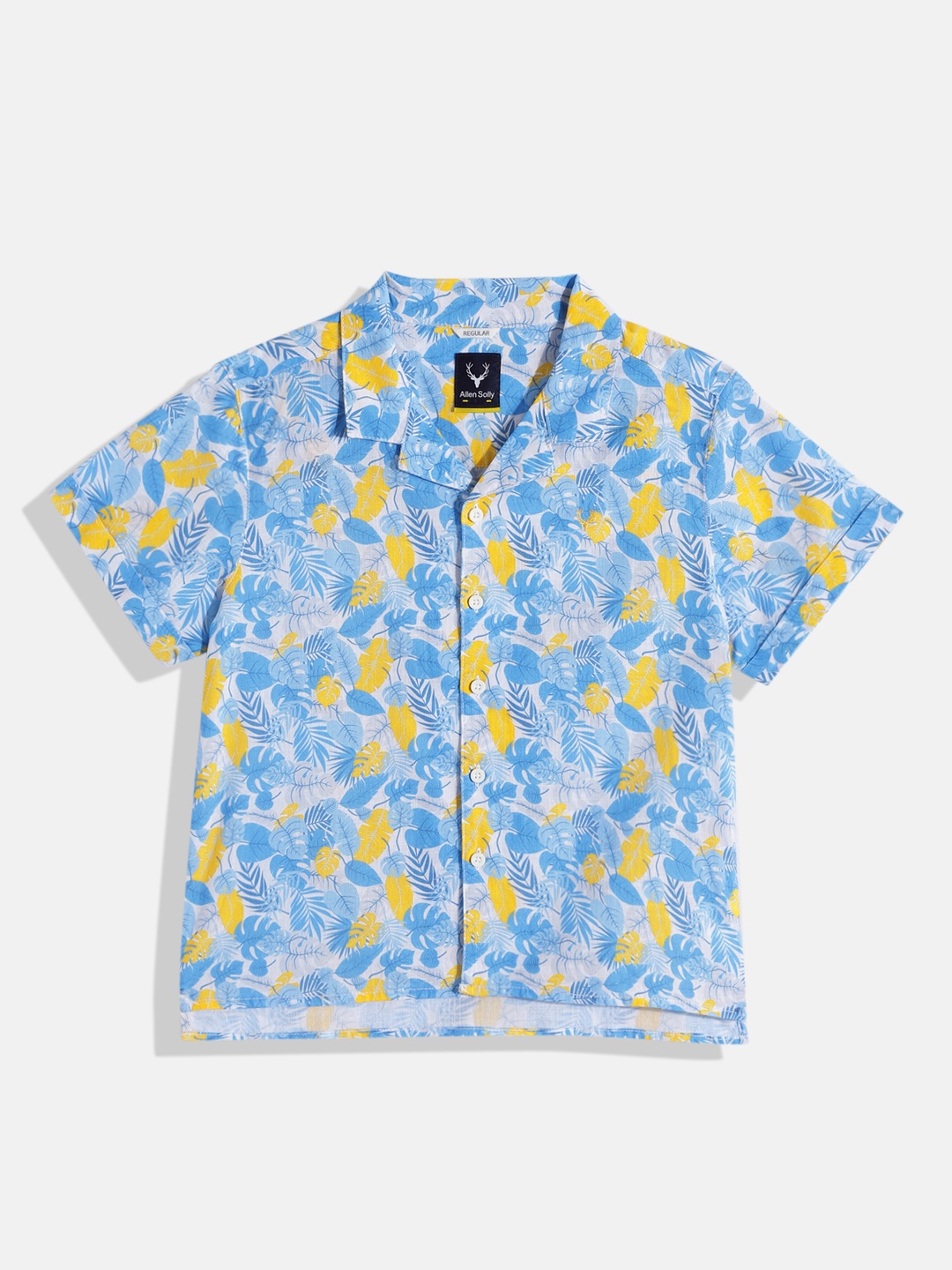 

Allen Solly Junior Boys Tropical Printed Cotton Casual Shirt, Blue