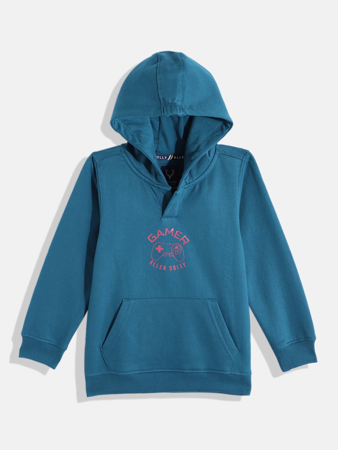 

Allen Solly Junior Boys Typography Print Hooded Sweatshirt, Teal