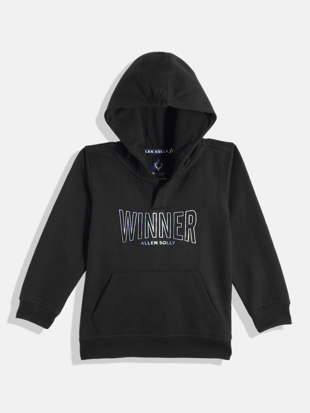 

Allen Solly Junior Boys Typography Print Hooded Sweatshirt, Black