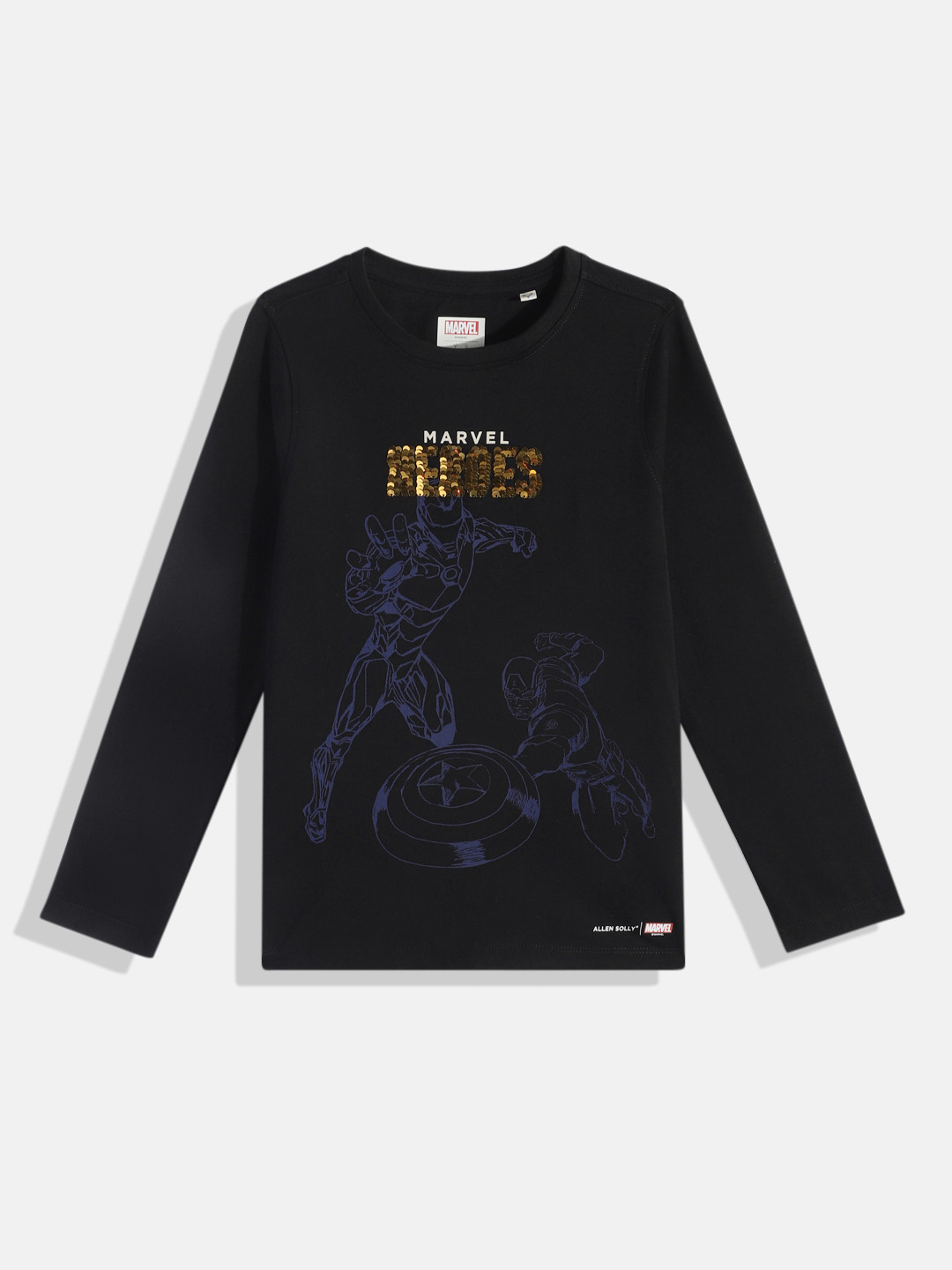 

Allen Solly Junior Boys Printed & Embellished Pure Cotton T-shirt, Black