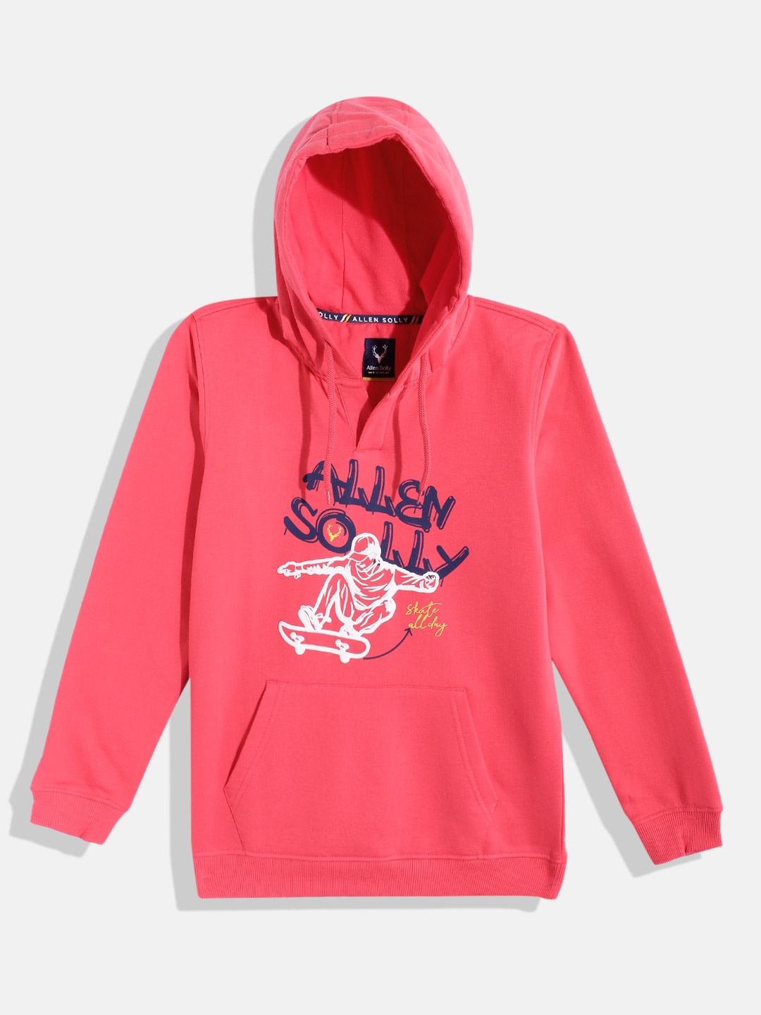

Allen Solly Junior Boys Typography & Graphic Print Hooded Sweatshirt, Coral