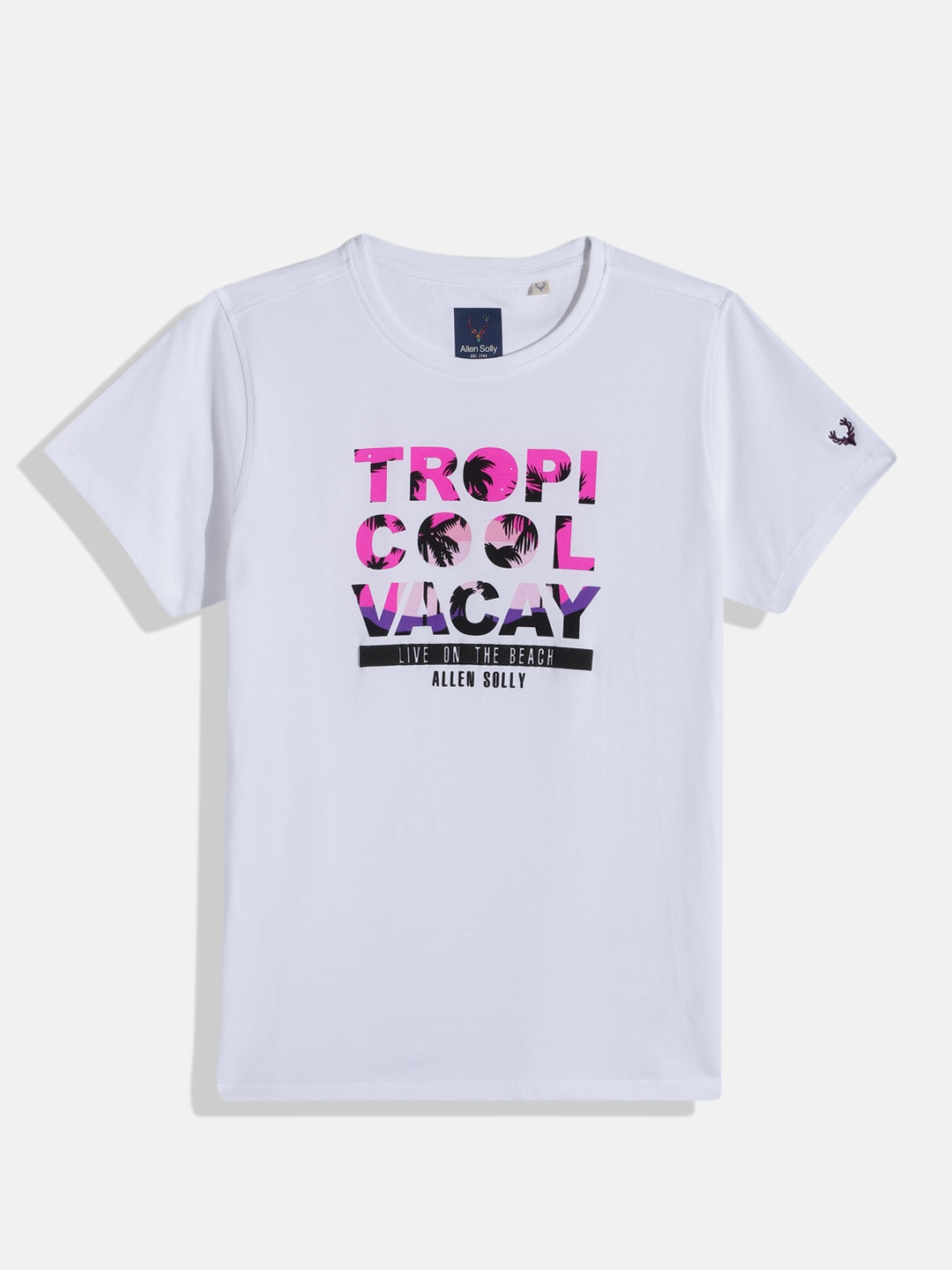 

Allen Solly Junior Boys Typography Printed Pure Cotton T-shirt, White