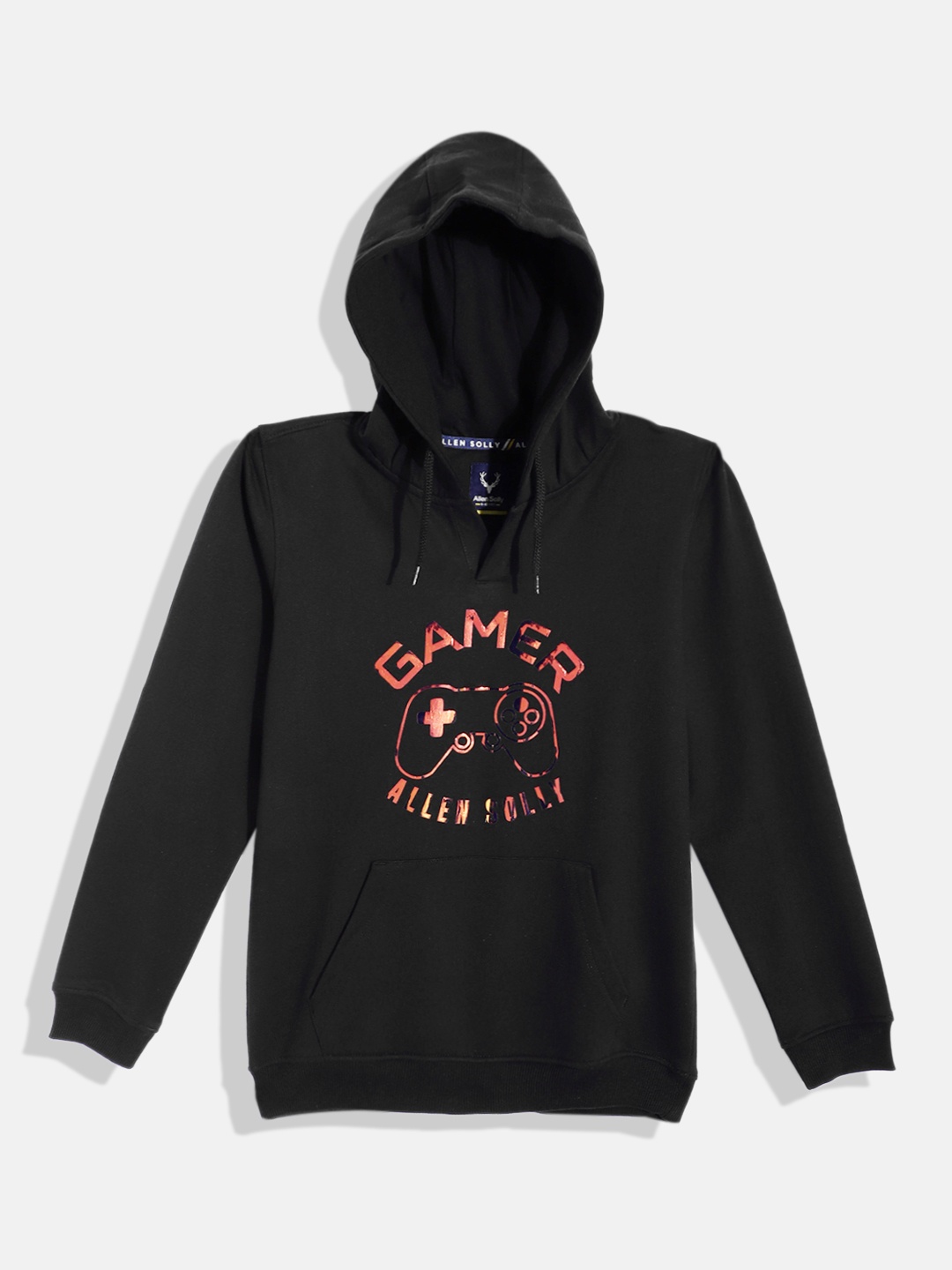 

Allen Solly Junior Boys Typography Print Hooded Sweatshirt, Black