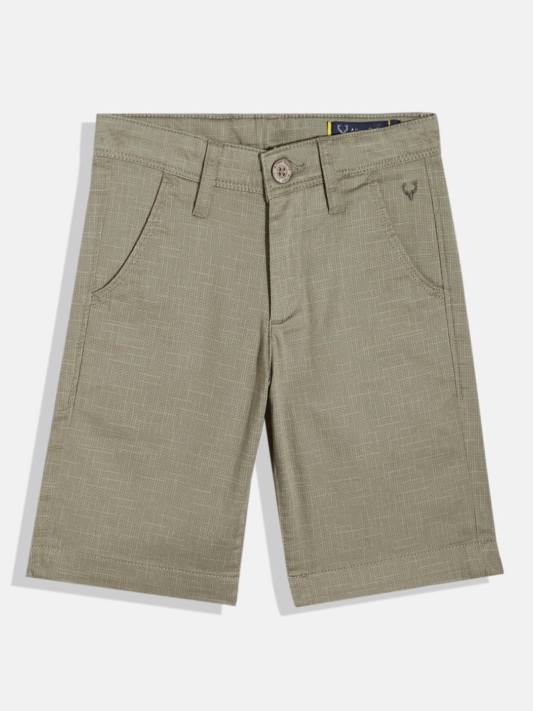 

Allen Solly Junior Boys Self Design Regular Fit Chino Shorts, Olive