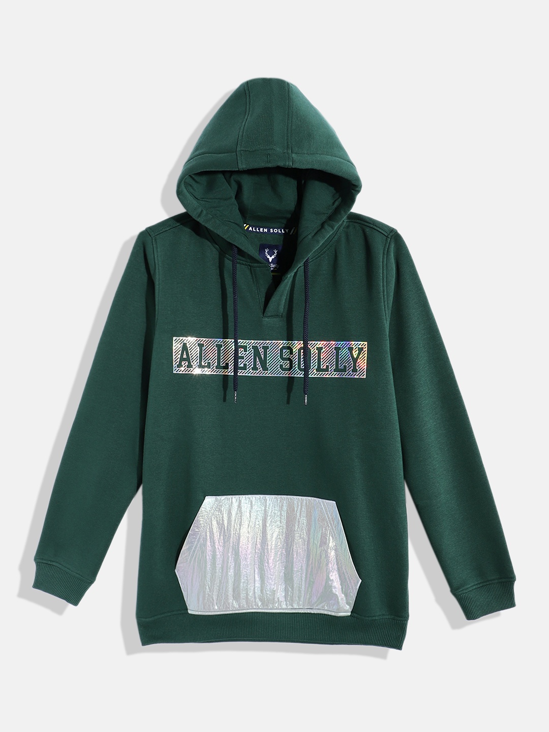 

Allen Solly Junior Boys Brand Logo Print Hooded Sweatshirt, Green