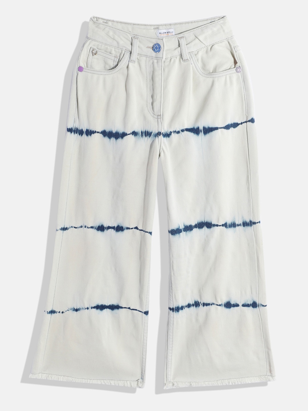 

Allen Solly Junior Girls Wide Leg Bleached Stretchable Jeans, Blue