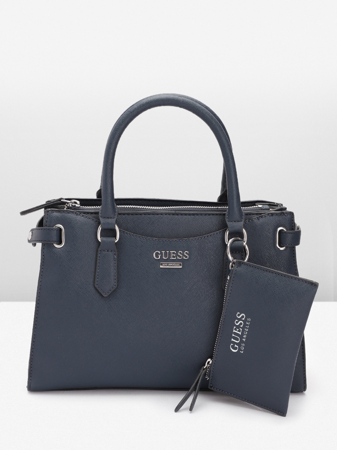 

GUESS Women Structured Handheld Bag with Pouch, Navy blue