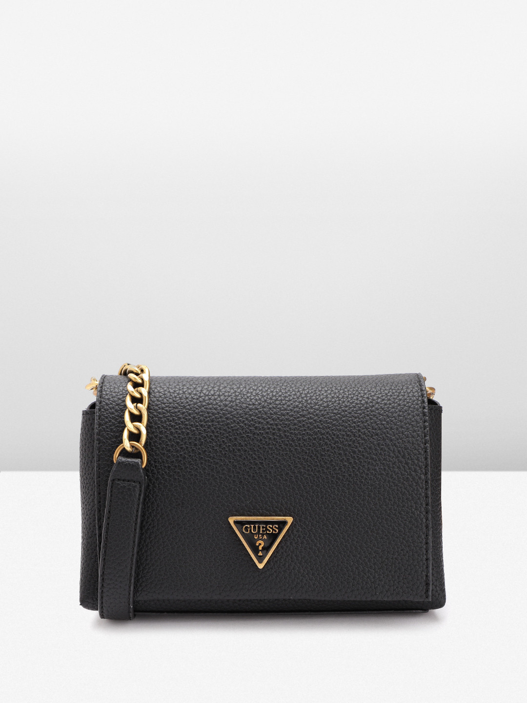 

GUESS Women Textured Structured Sling Bag, Black
