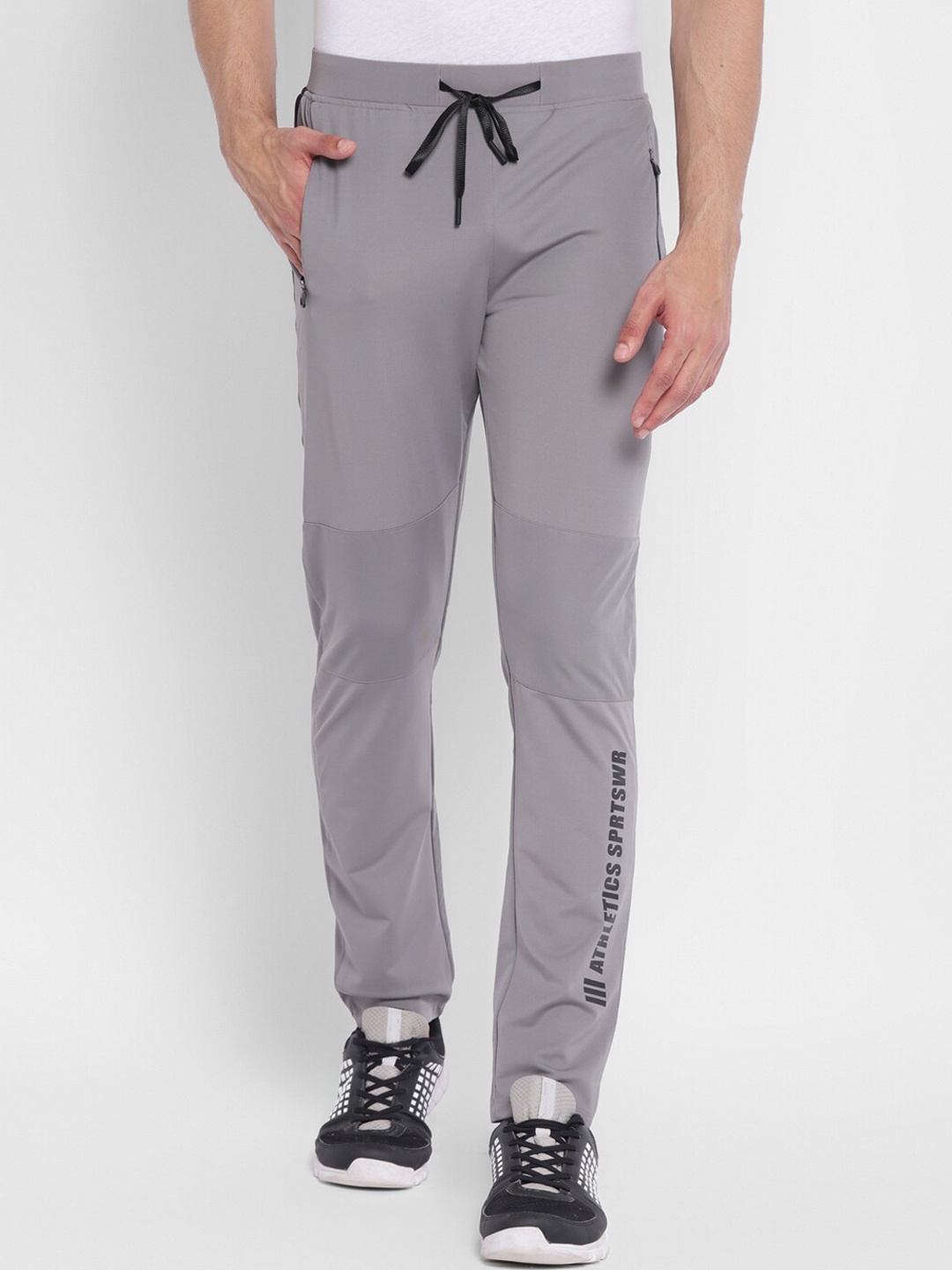 

Alan Jones Men Mid Rise Slim Fit Cotton Track Pants, Grey